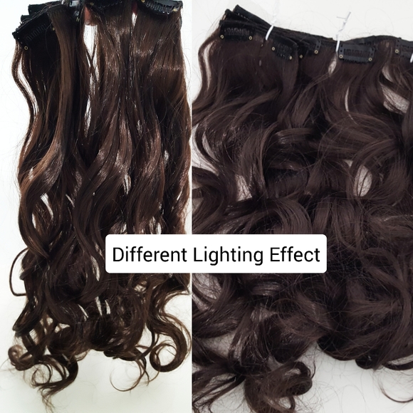 NEW💖Hair Extension🦋7 PCS Dark Brown Clip-In🦋Synthetics - Picture 6 of 9
